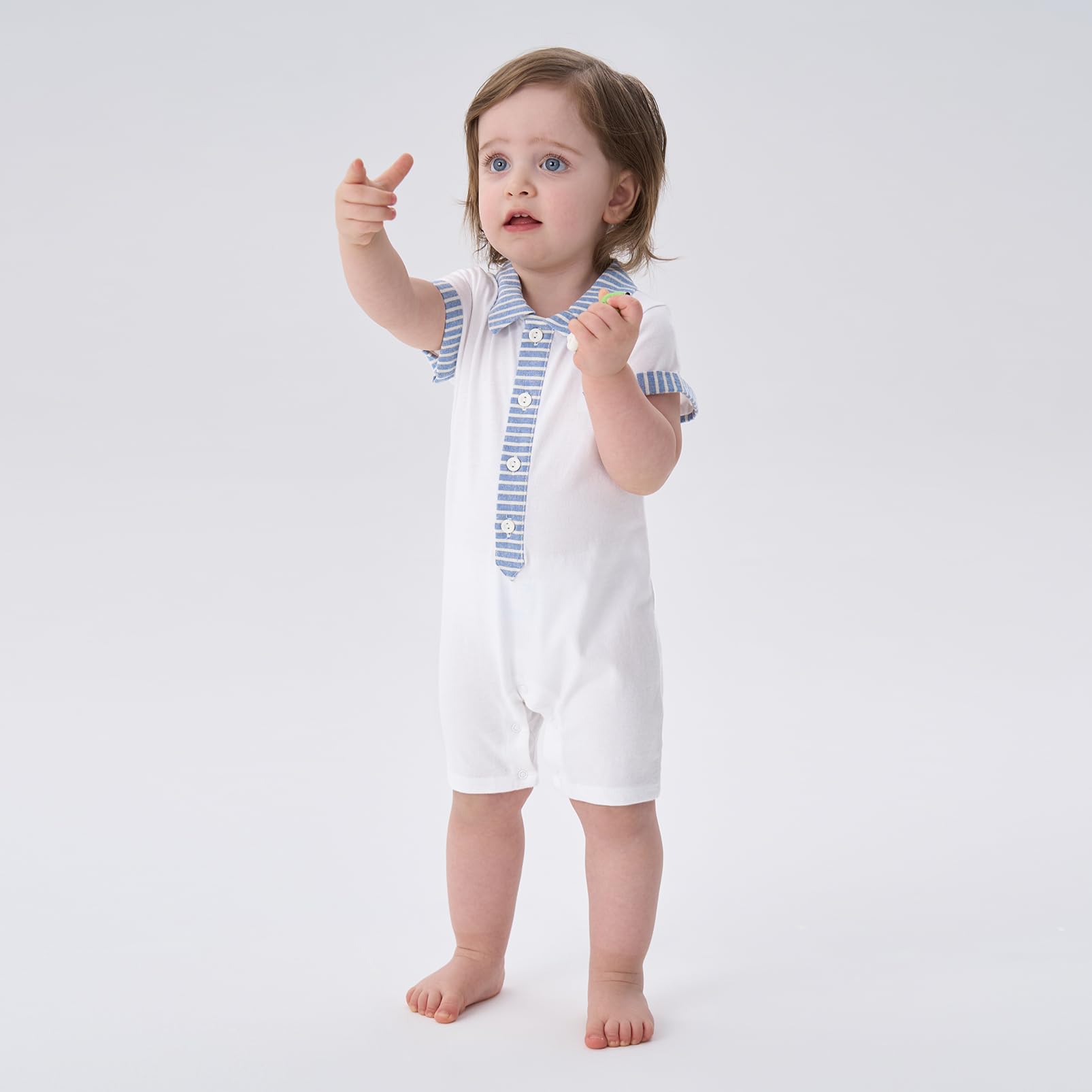 pureborn Baby Boys Girls Nautical Romper One-Piece Beach Outfit Summer Clothes 0-24 Months