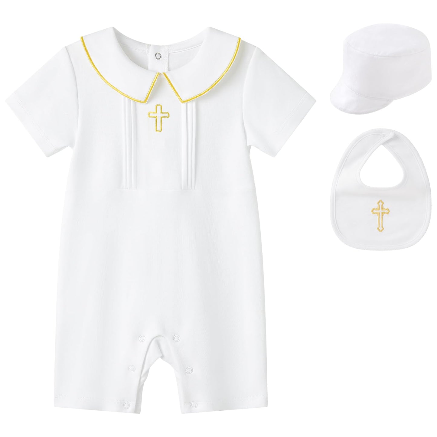 White Cross Baptism Outfit Long Sleeve