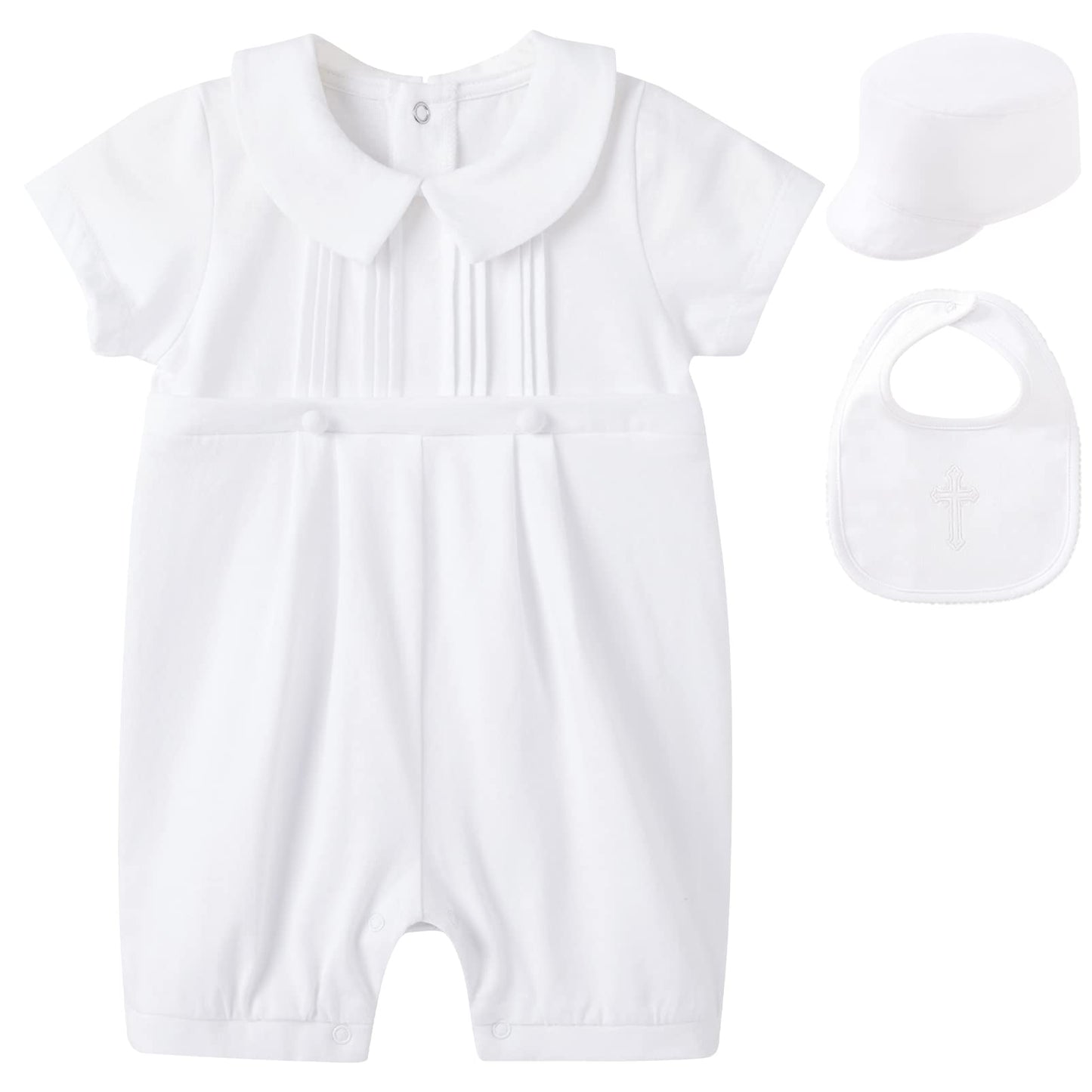 White Cross Baptism Outfit Long Sleeve