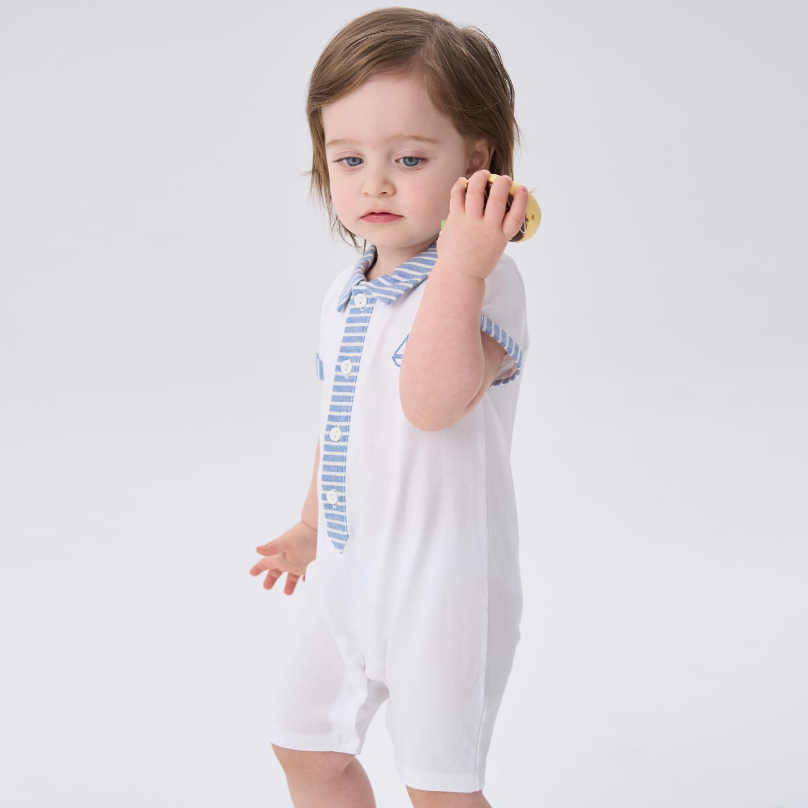 pureborn Baby Boys Girls Nautical Romper One-Piece Beach Outfit Summer Clothes 0-24 Months