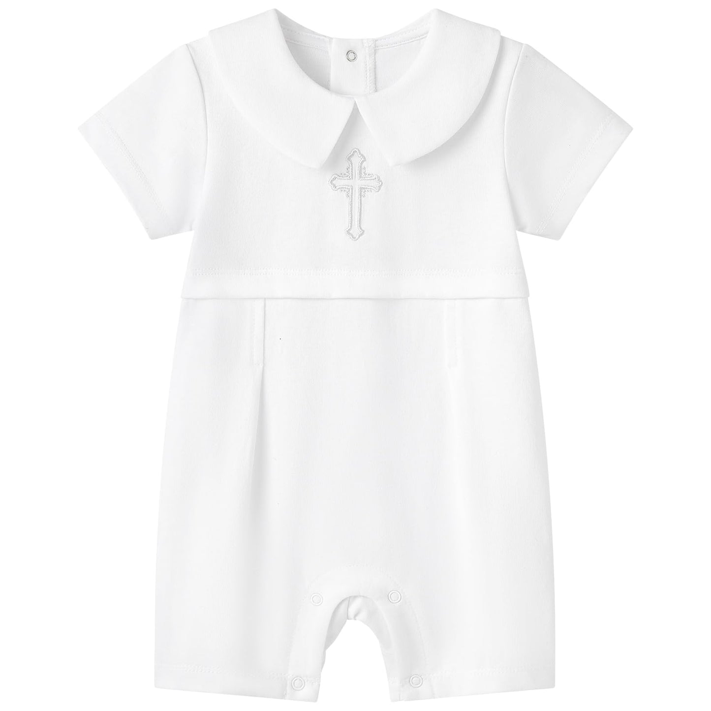 White Cross Baptism Outfit Long Sleeve
