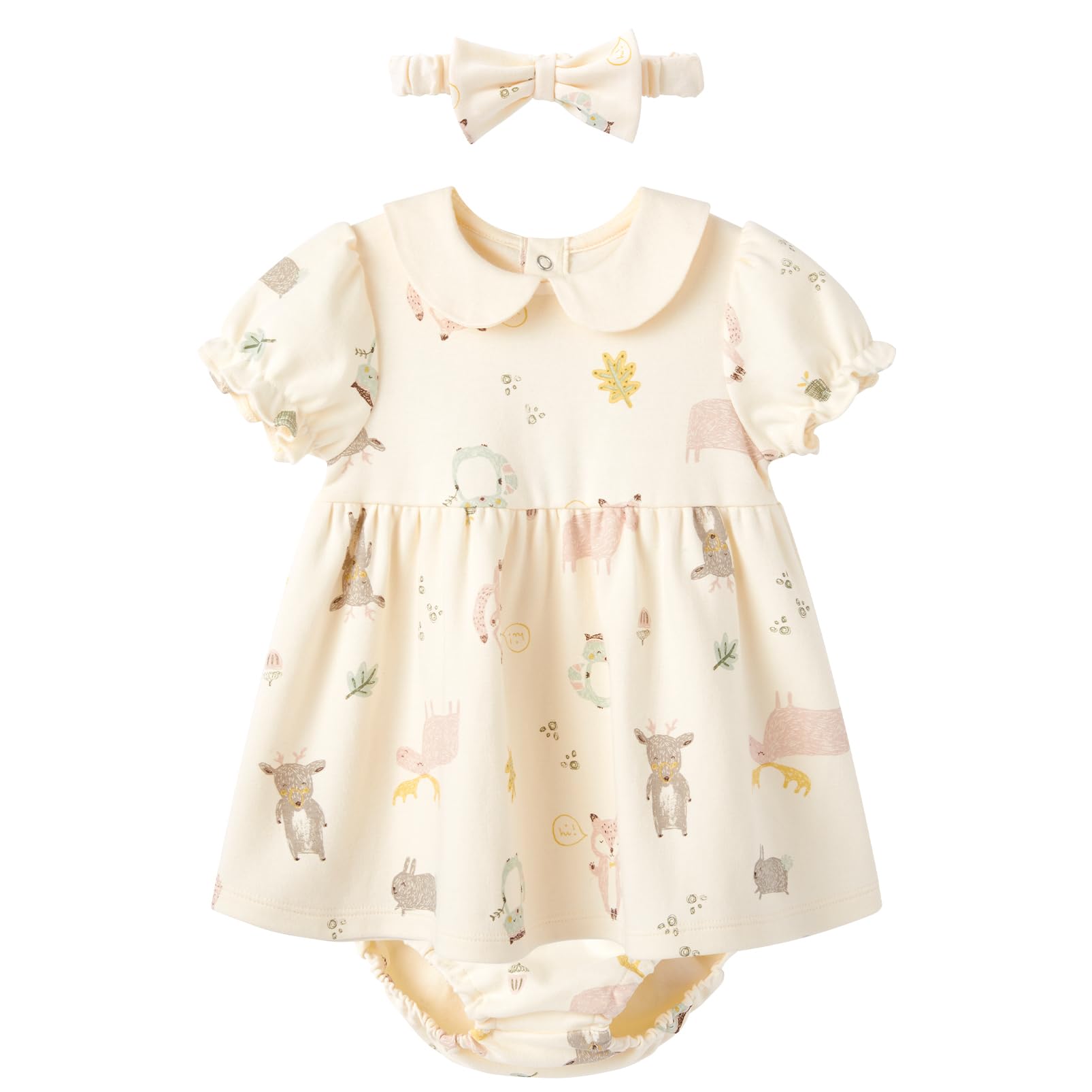 pureborn Baby Girls Dress with Bloomer Infant Girl Cotton Playwear Dress 0-24 Months