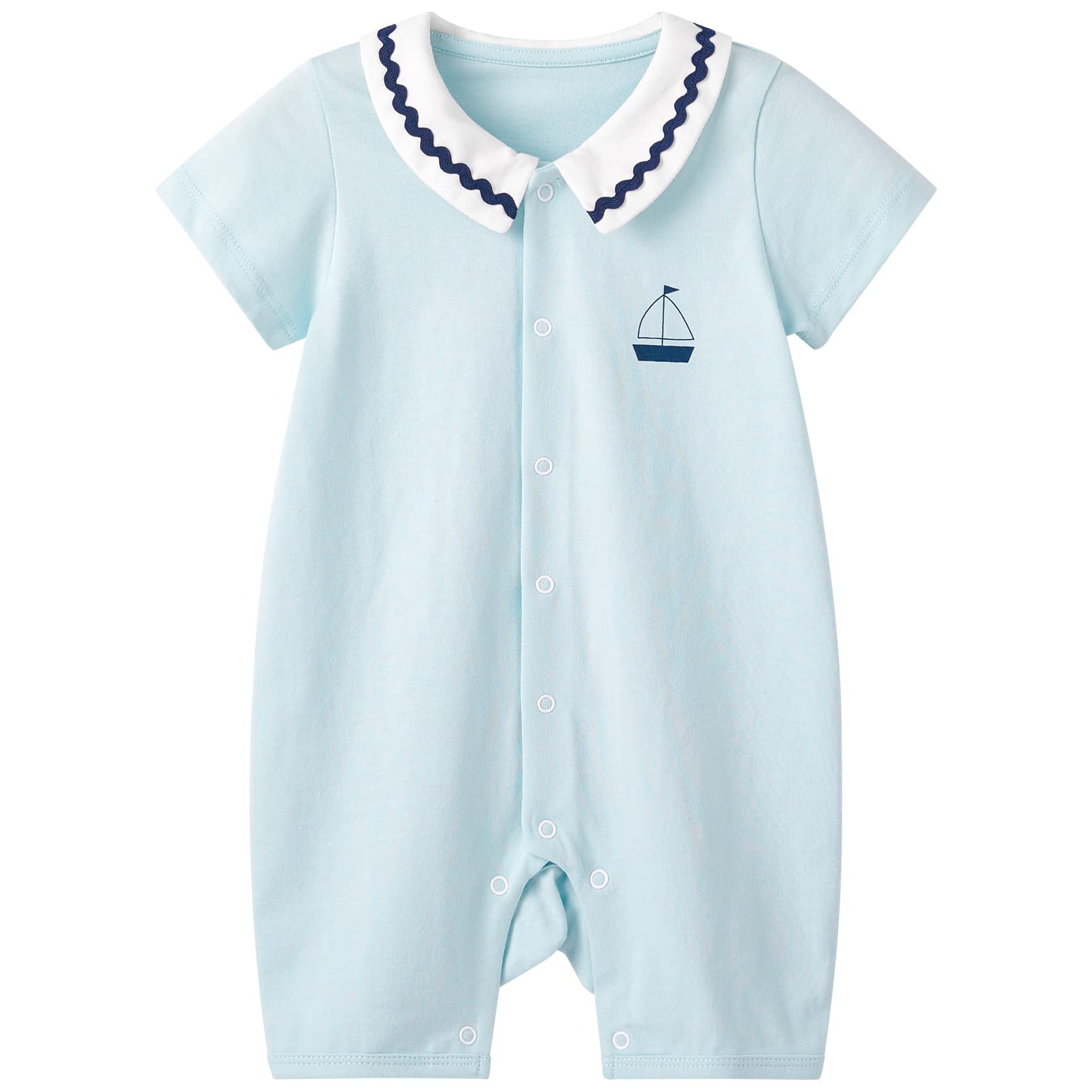 pureborn Baby Boys Girls Nautical Romper One-Piece Beach Outfit Summer Clothes 0-24 Months