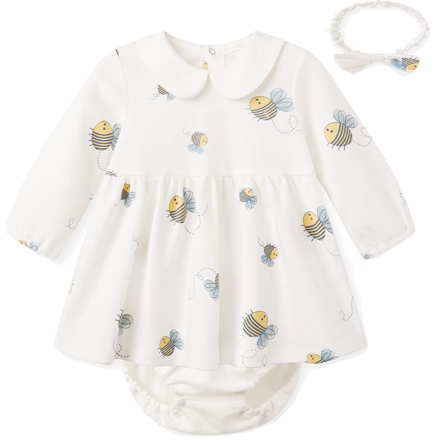 pureborn Baby Girls Dress with Bloomer Infant Girl Cotton Playwear Dress 0-24 Months