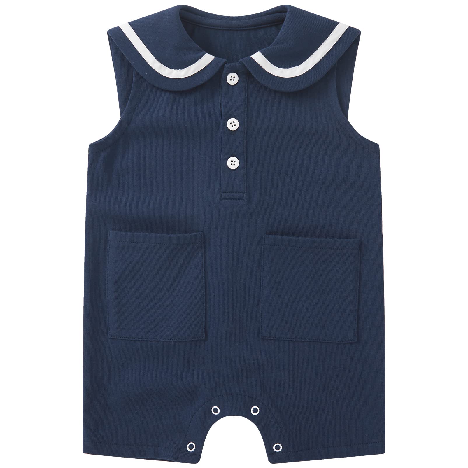 pureborn Baby Boys Girls Nautical Romper One-Piece Beach Outfit Summer Clothes 0-24 Months