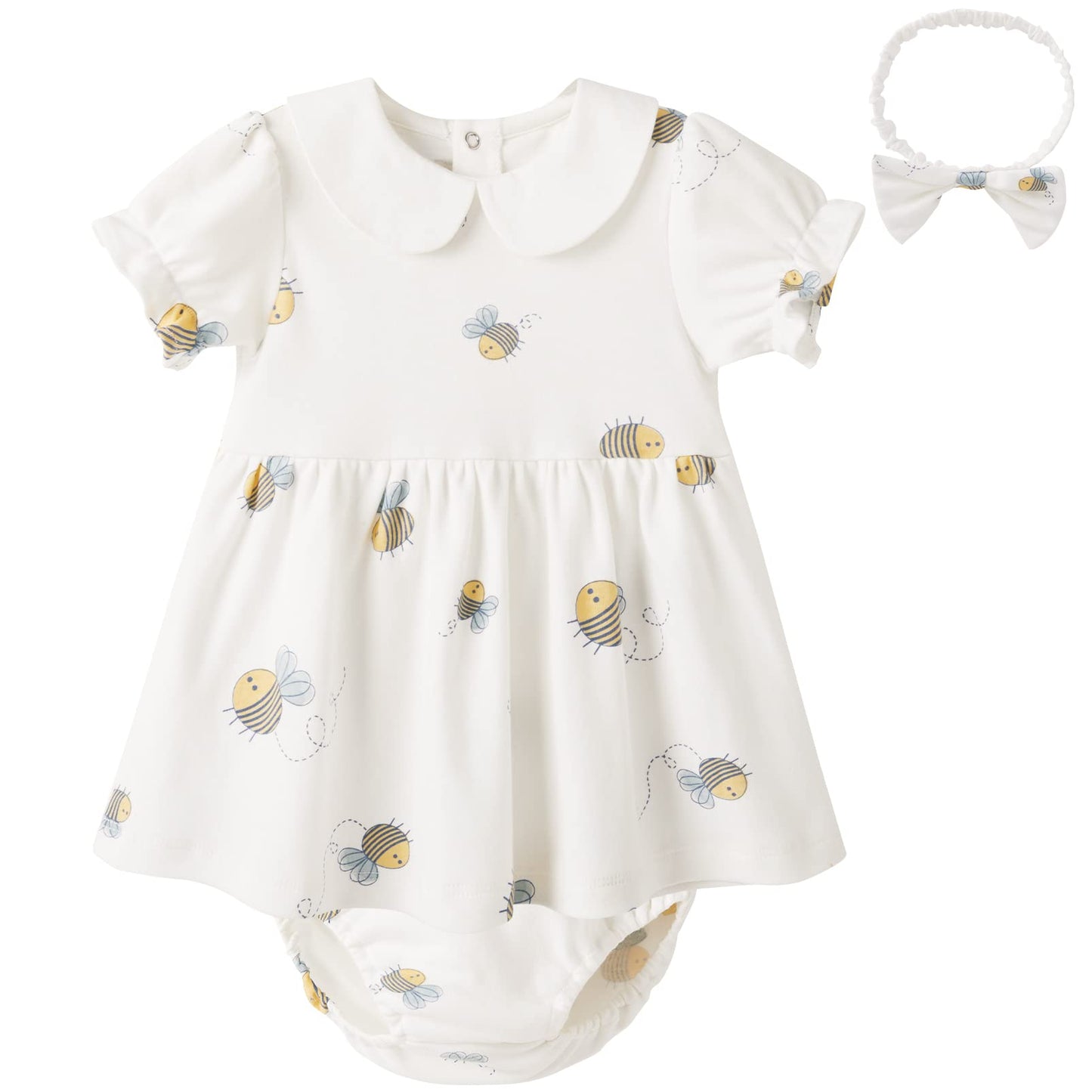 pureborn Baby Girls Dress with Bloomer Infant Girl Cotton Playwear Dress 0-24 Months