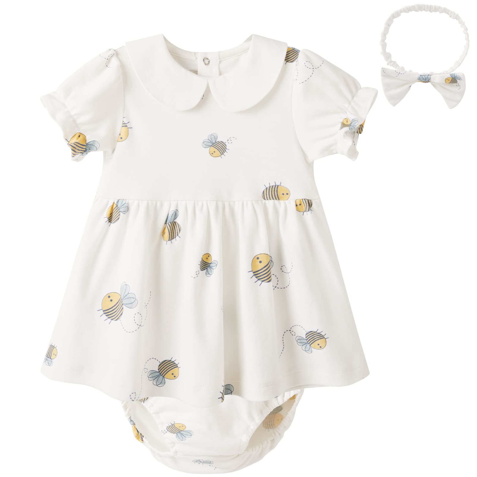 pureborn Baby Girls Dress with Bloomer Infant Girl Cotton Playwear Dress 0-24 Months