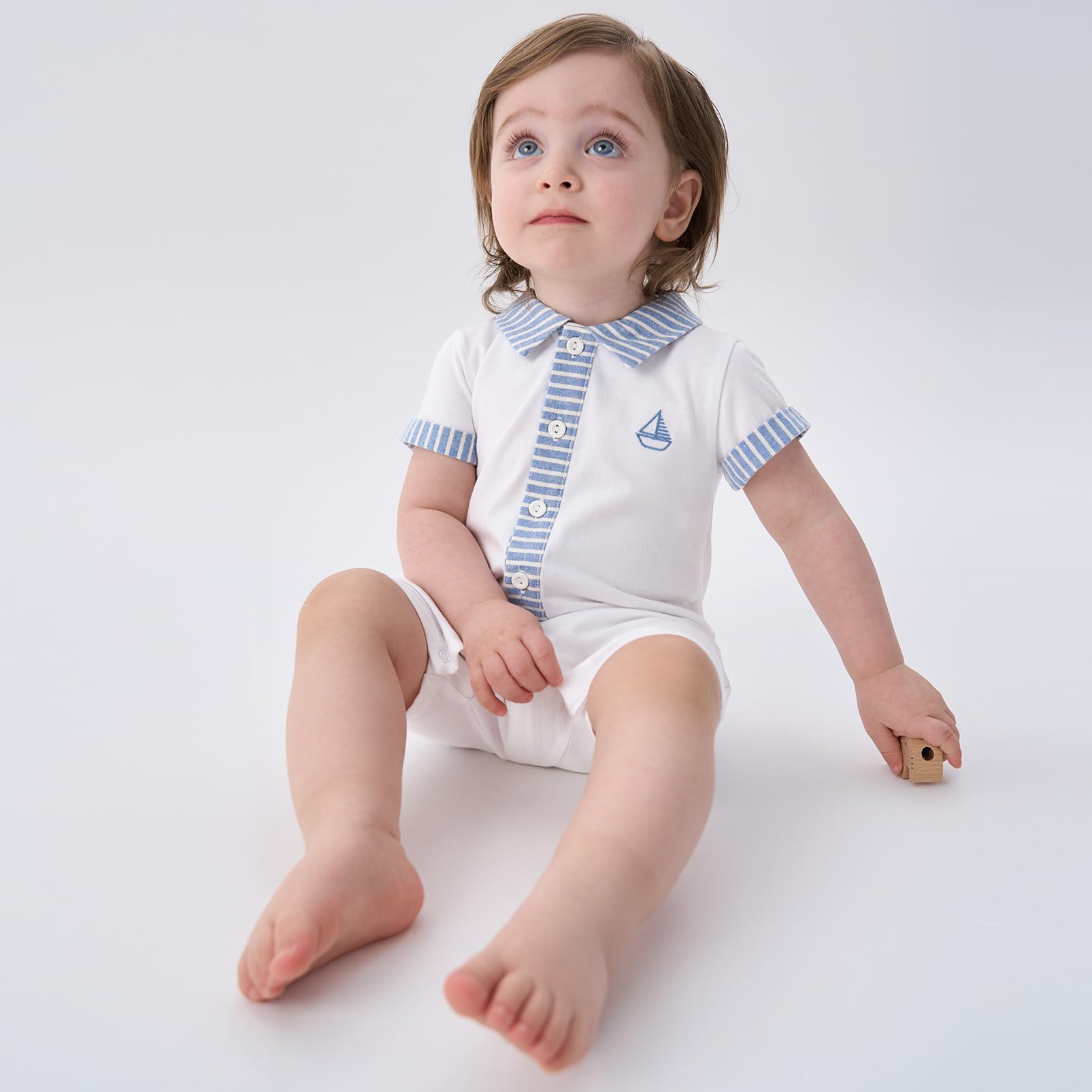 pureborn Baby Boys Girls Nautical Romper One-Piece Beach Outfit Summer Clothes 0-24 Months