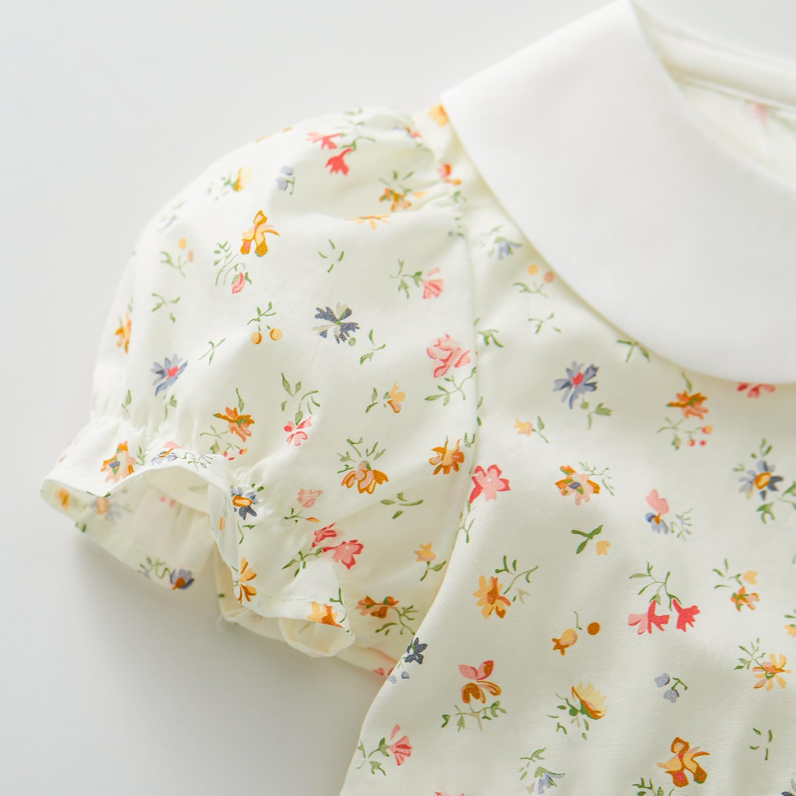 pureborn Baby Toddler Girl Woven Dress Short Sleeve Cotton Playwear Dresses 0-5T