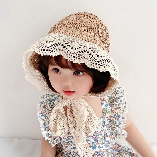 pureborn Baby Toddler Girls Straw Sun Hat Summer Beach Hat