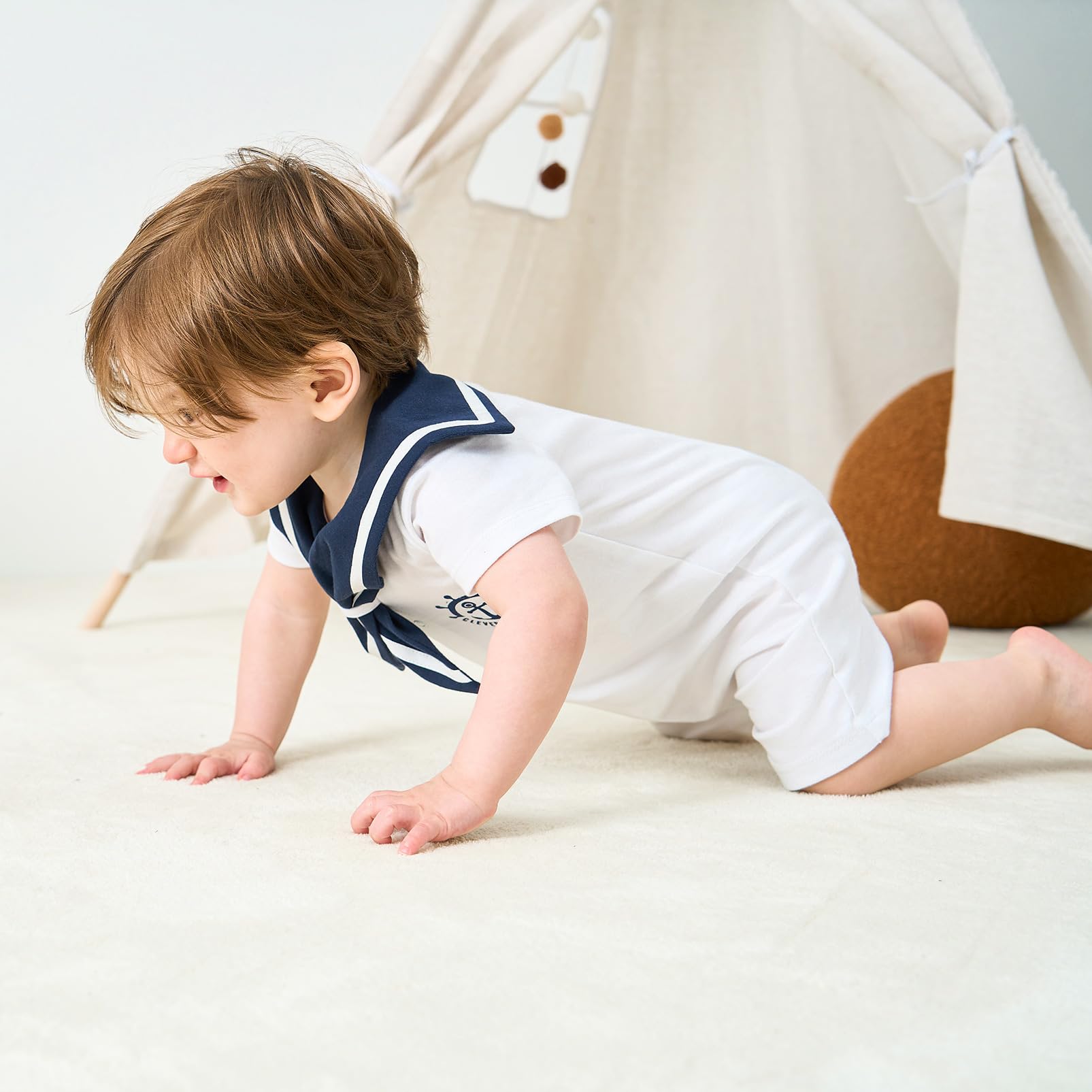 pureborn Baby Boys Girls Nautical Romper One-Piece Beach Outfit Summer Clothes 0-24 Months