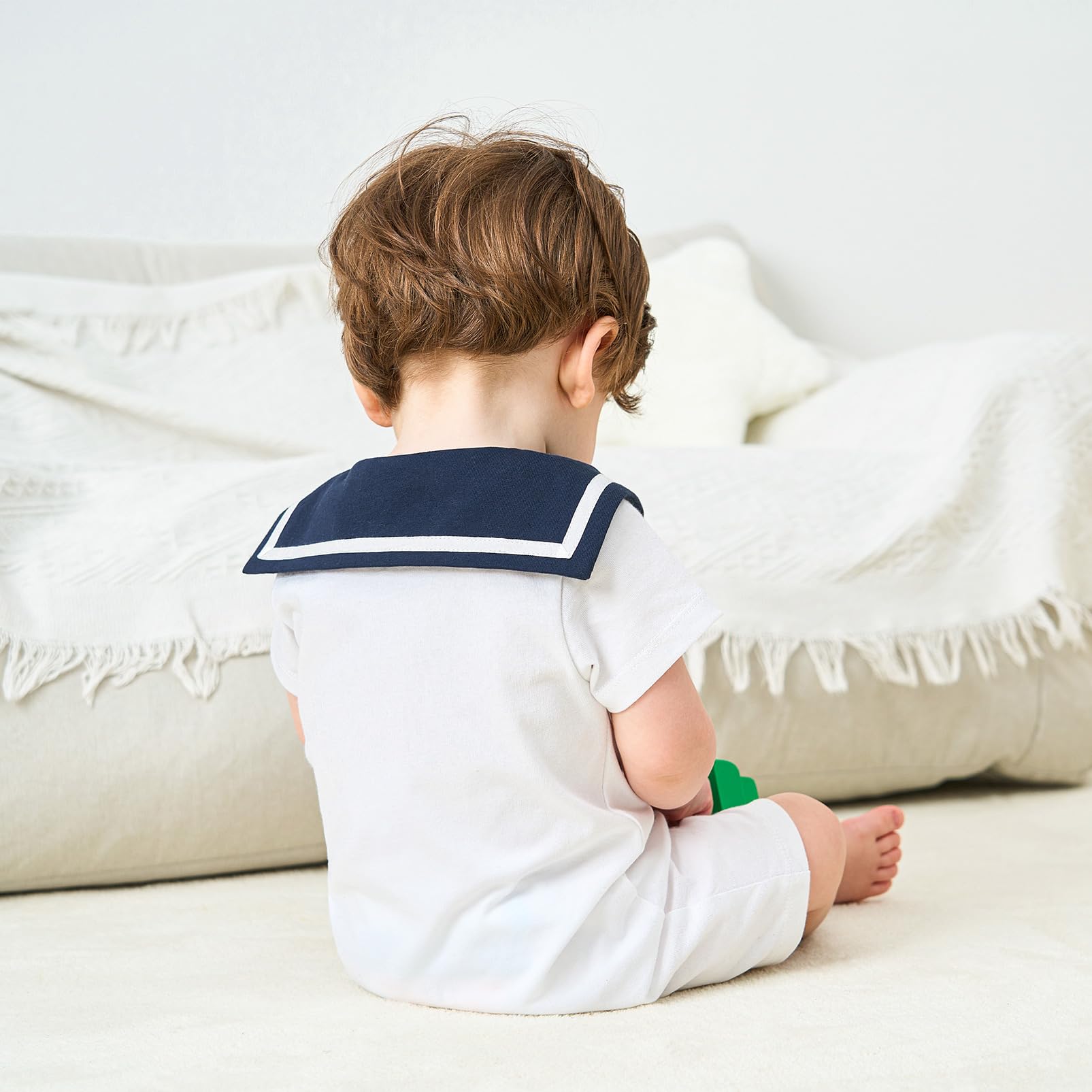 pureborn Baby Boys Girls Nautical Romper One-Piece Beach Outfit Summer Clothes 0-24 Months