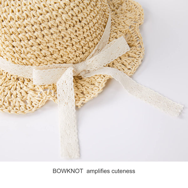 pureborn Baby Toddler Girls Straw Sun Hat Summer Beach Hat