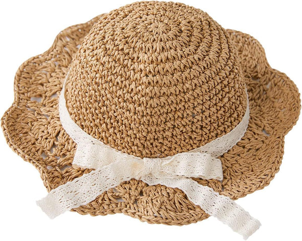 pureborn Baby Toddler Girls Straw Sun Hat Summer Beach Hat