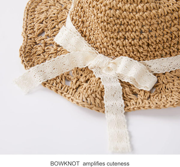 pureborn Baby Toddler Girls Straw Sun Hat Summer Beach Hat