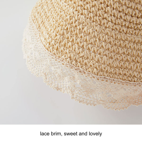 pureborn Baby Toddler Girls Straw Sun Hat Summer Beach Hat