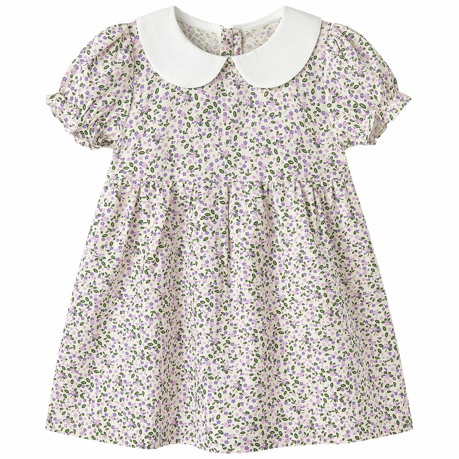 pureborn Baby Toddler Girl Woven Dress Short Sleeve Cotton Playwear Dresses 0-5T