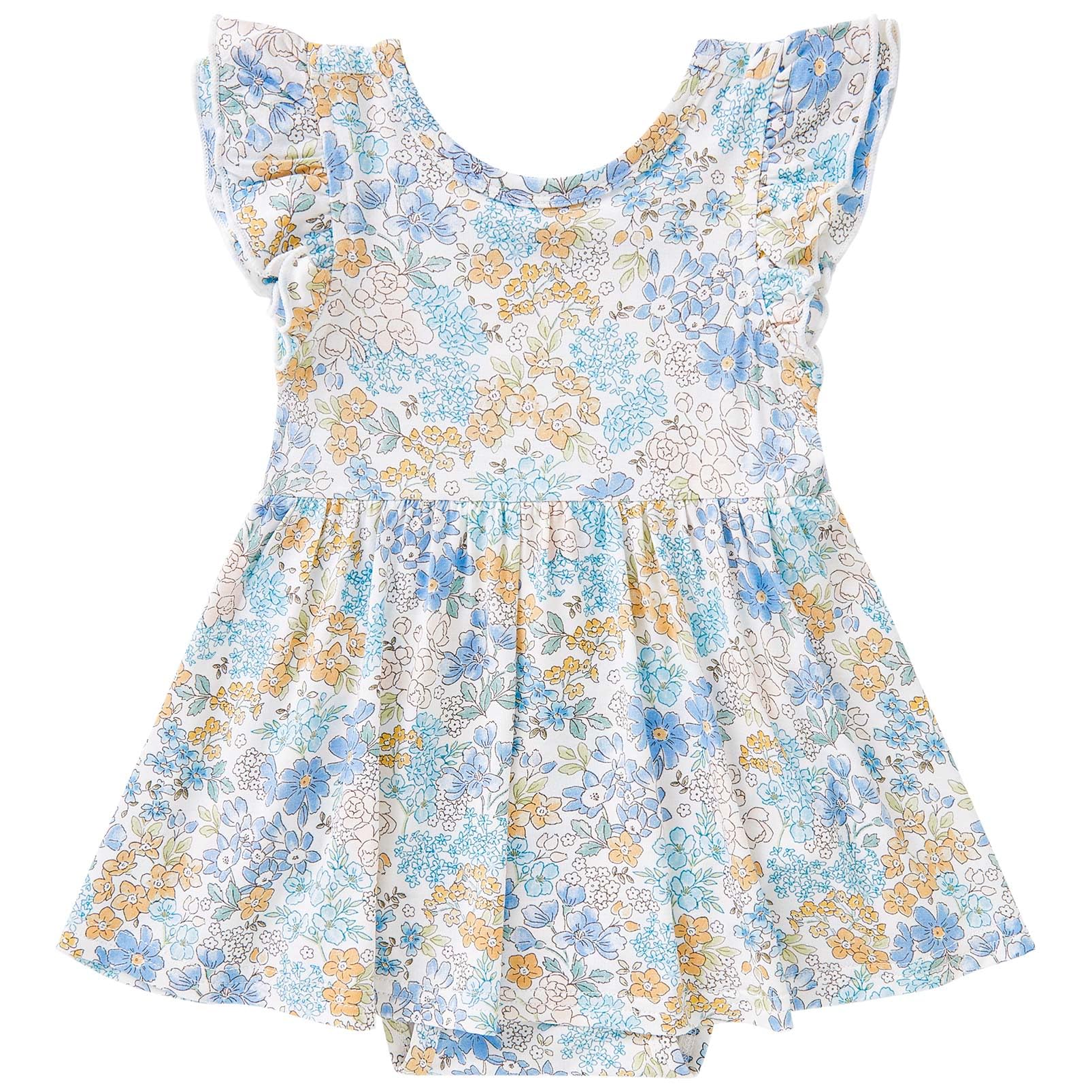 pureborn Baby GIrls Viscose from Bamboo Bodysuit Dress Ruffle Sleeve Romper Playwear Dresses 0-24M