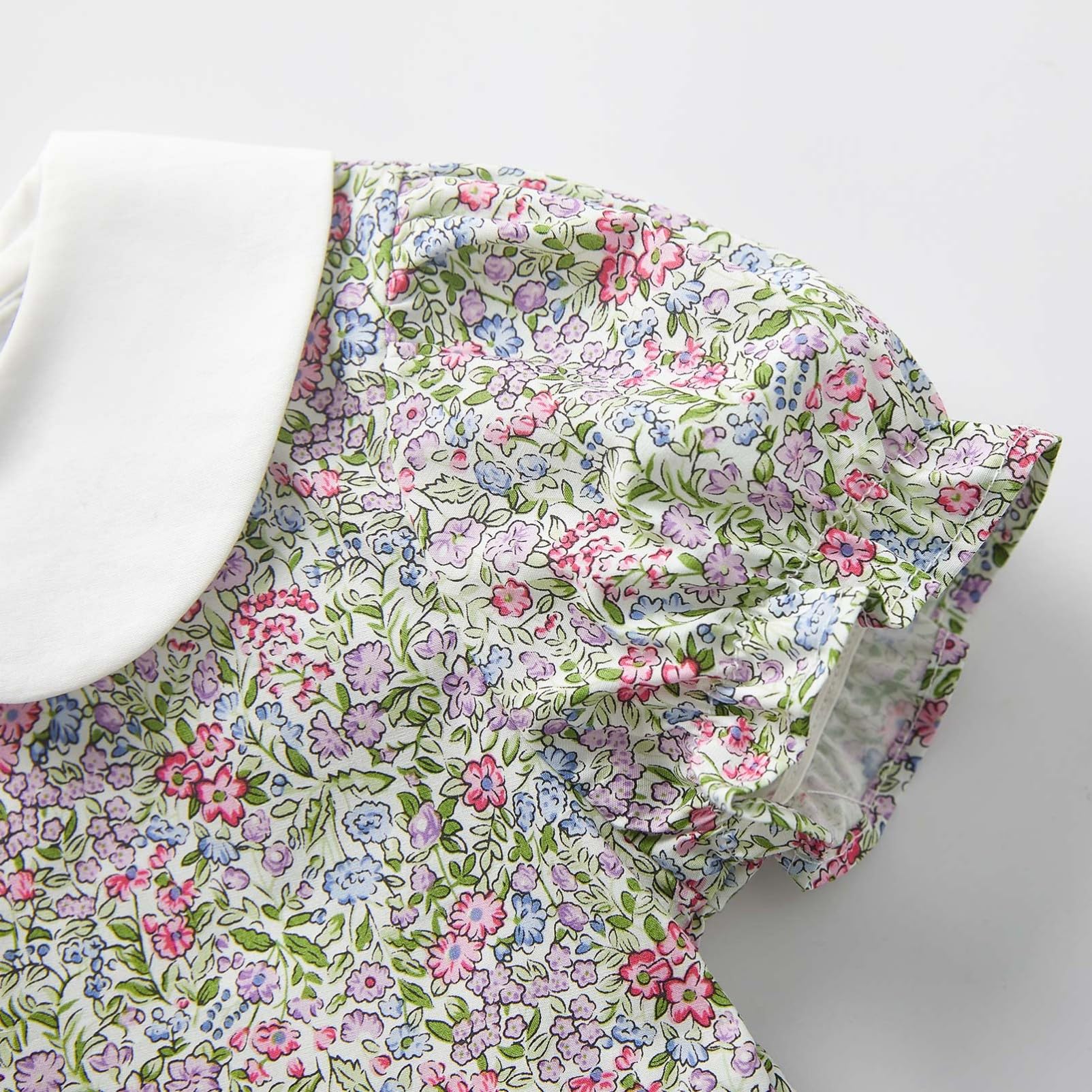 pureborn Baby Toddler Girl Woven Dress Short Sleeve Cotton Playwear Dresses 0-5T