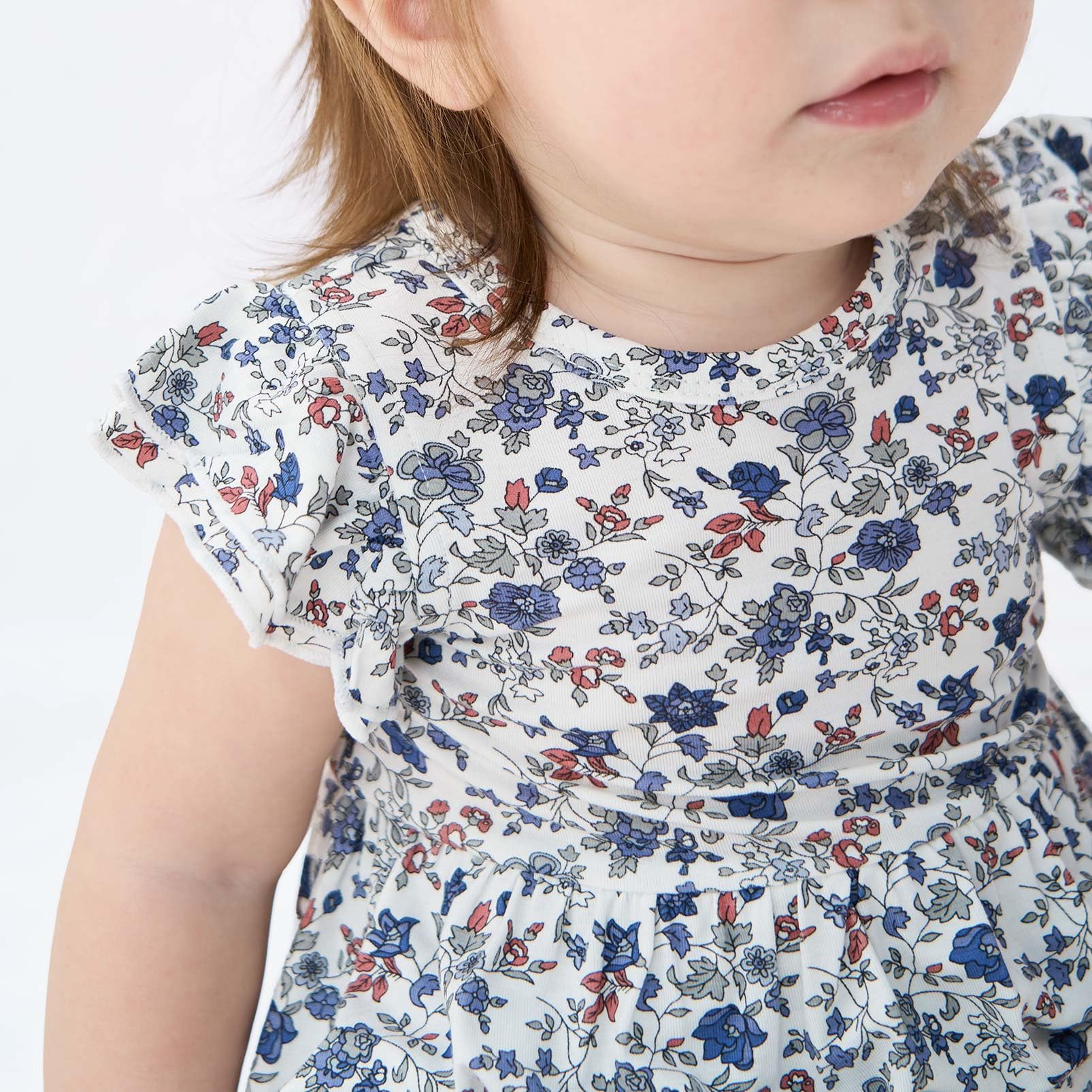 pureborn Baby GIrls Viscose from Bamboo Bodysuit Dress Ruffle Sleeve Romper Playwear Dresses 0-24M