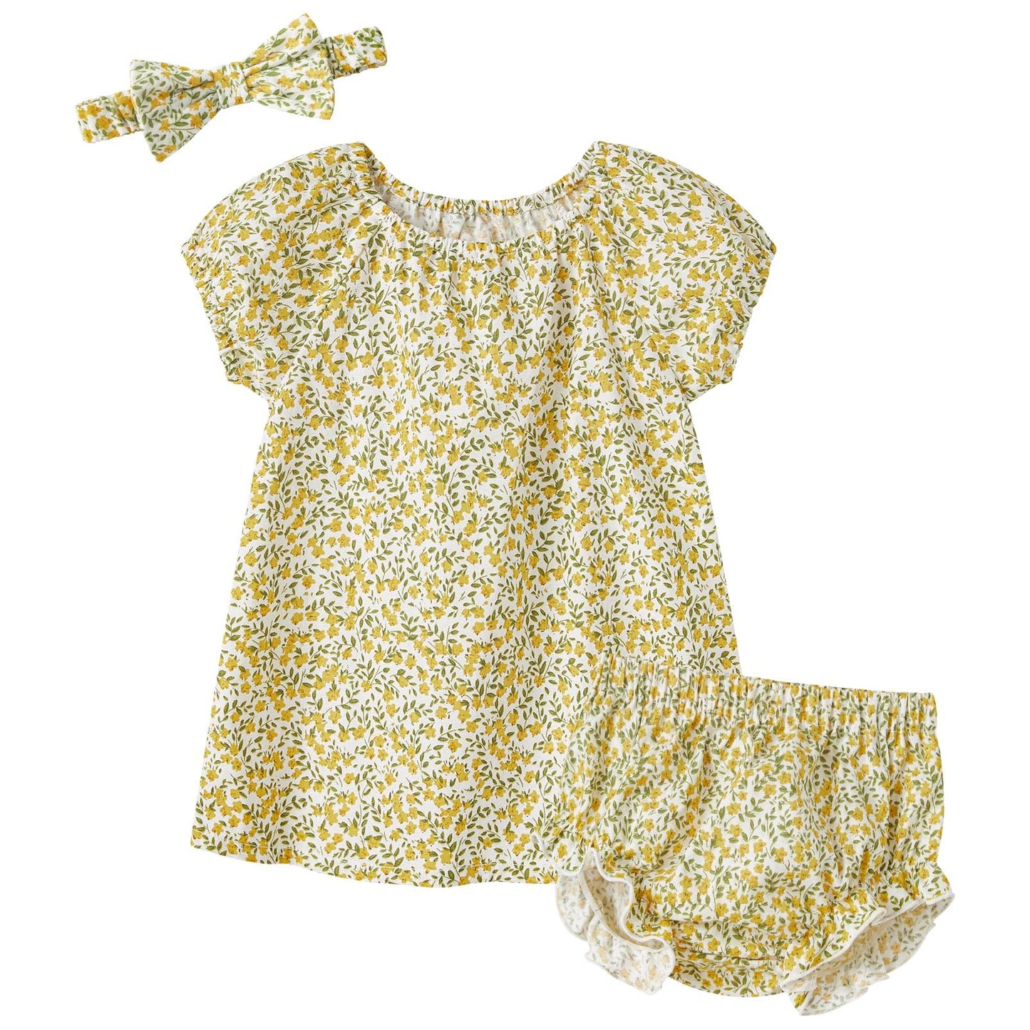 pureborn Baby Girls Dress with Bloomer Infant Girl Cotton Playwear Dress 0-24 Months