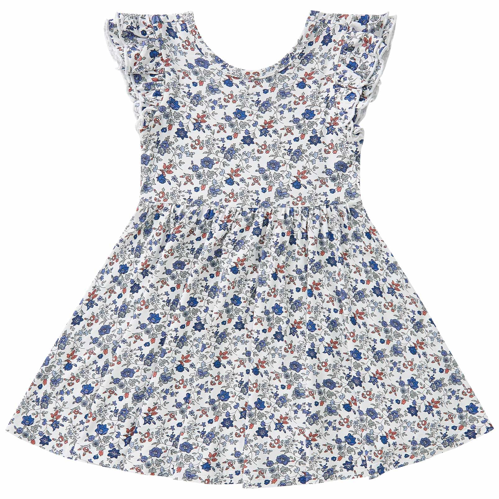 pureborn Baby Toddler Girl Viscose from Bamboo Dress Ruffled Sleeve 2-5T