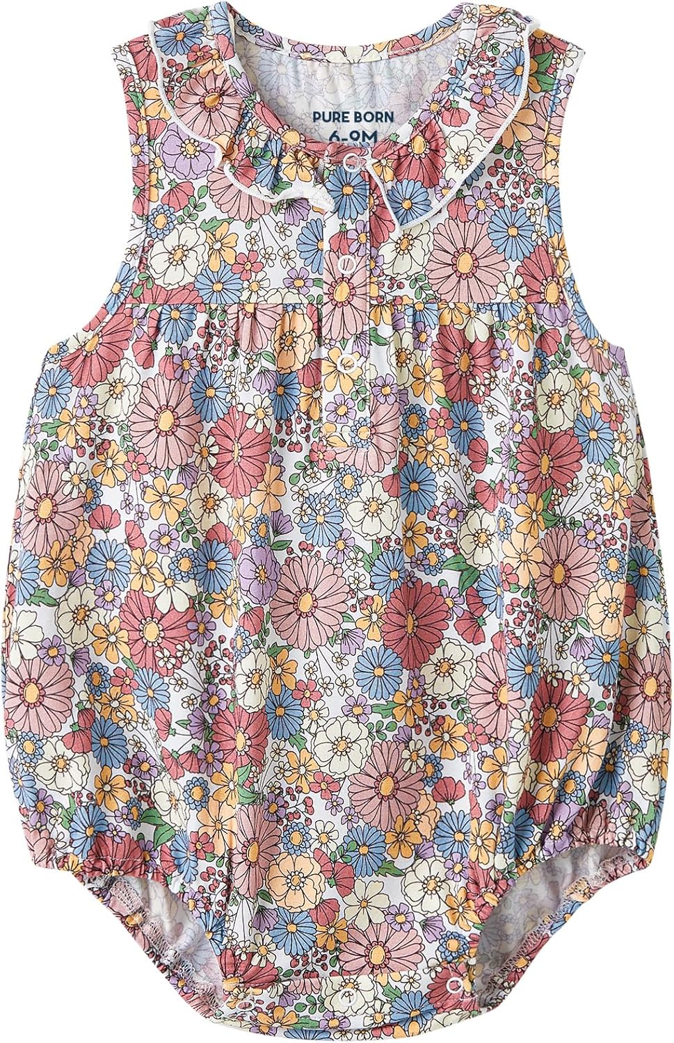 pureborn Baby Girls Boys Bodysuit Super Soft Cotton Romper 0-24 Months