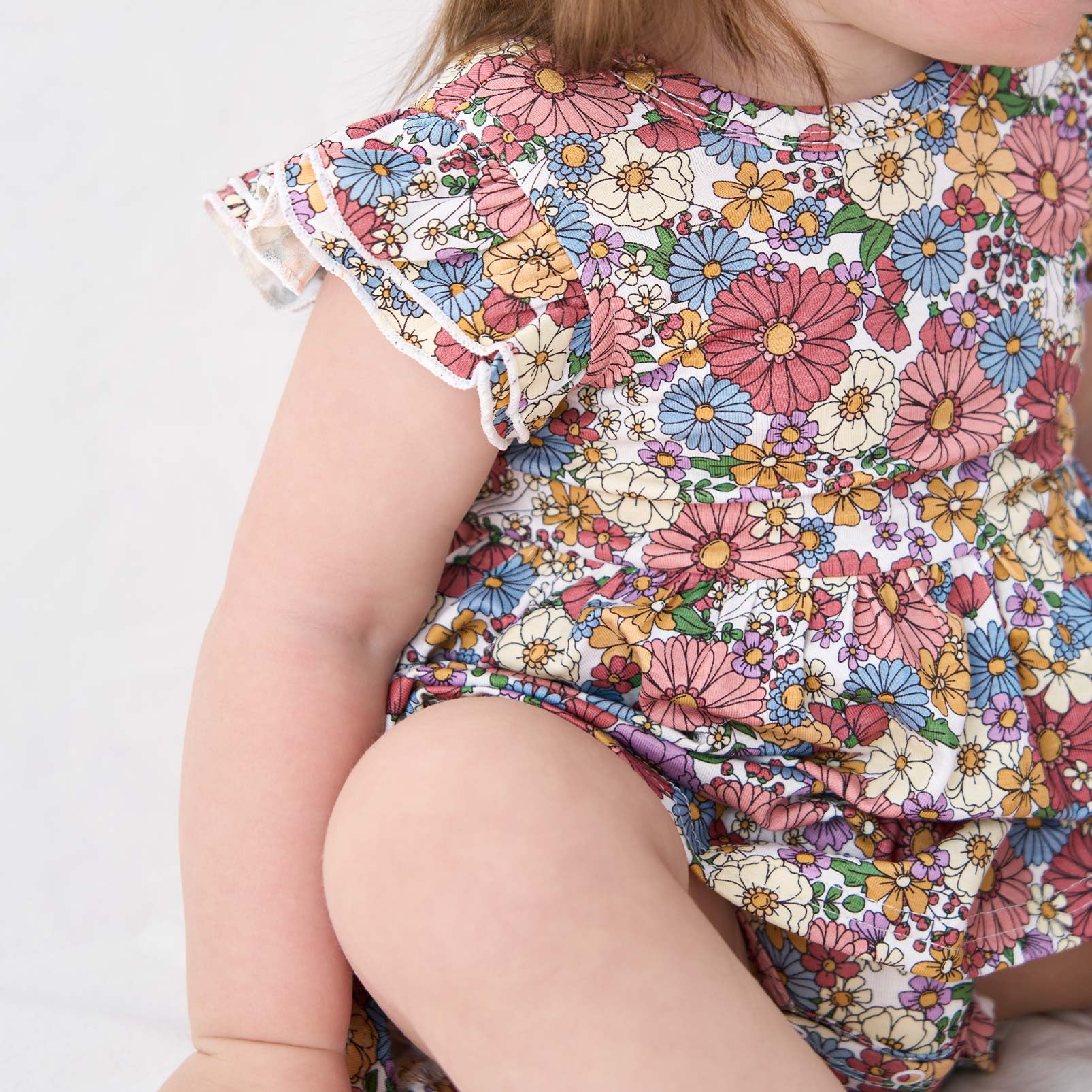 pureborn Baby GIrls Viscose from Bamboo Bodysuit Dress Ruffle Sleeve Romper Playwear Dresses 0-24M