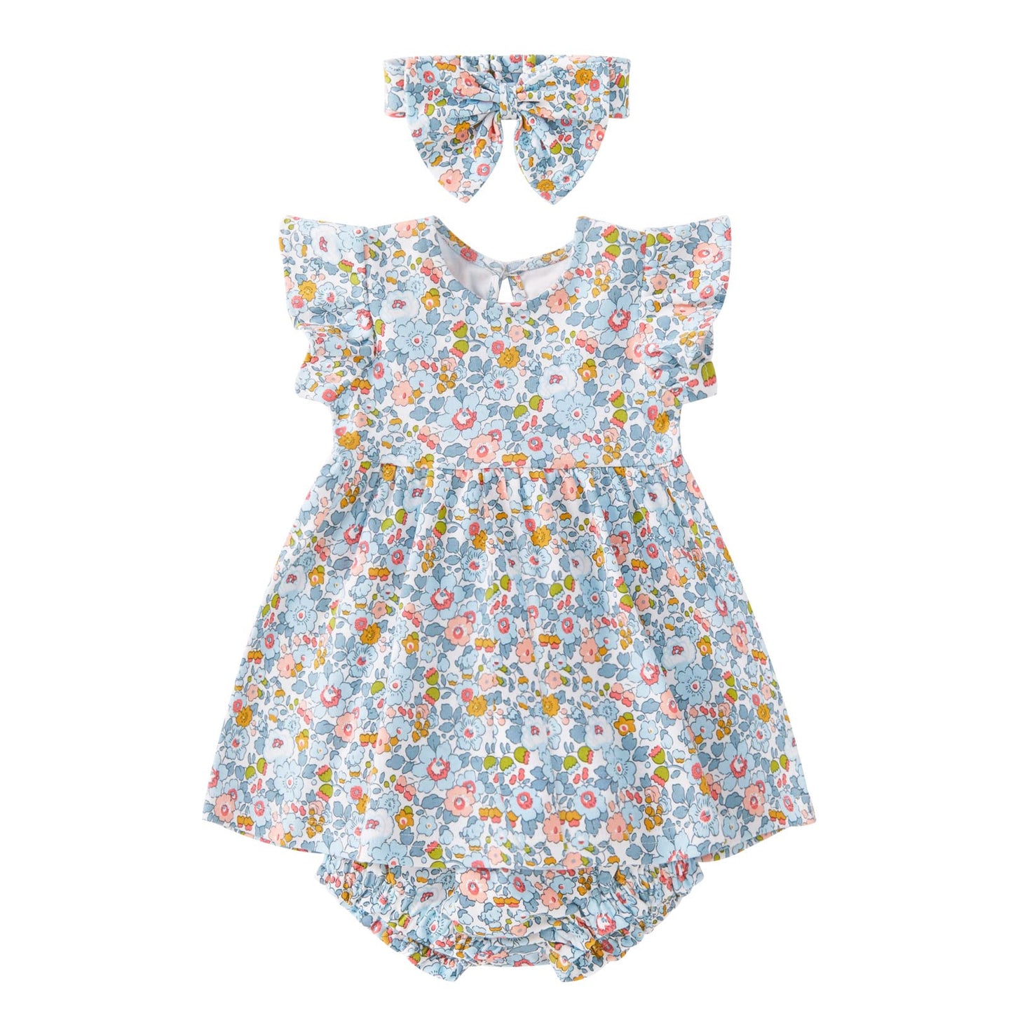 pureborn Baby Girls Dress with Bloomer Infant Girl Cotton Playwear Dress 0-24 Months