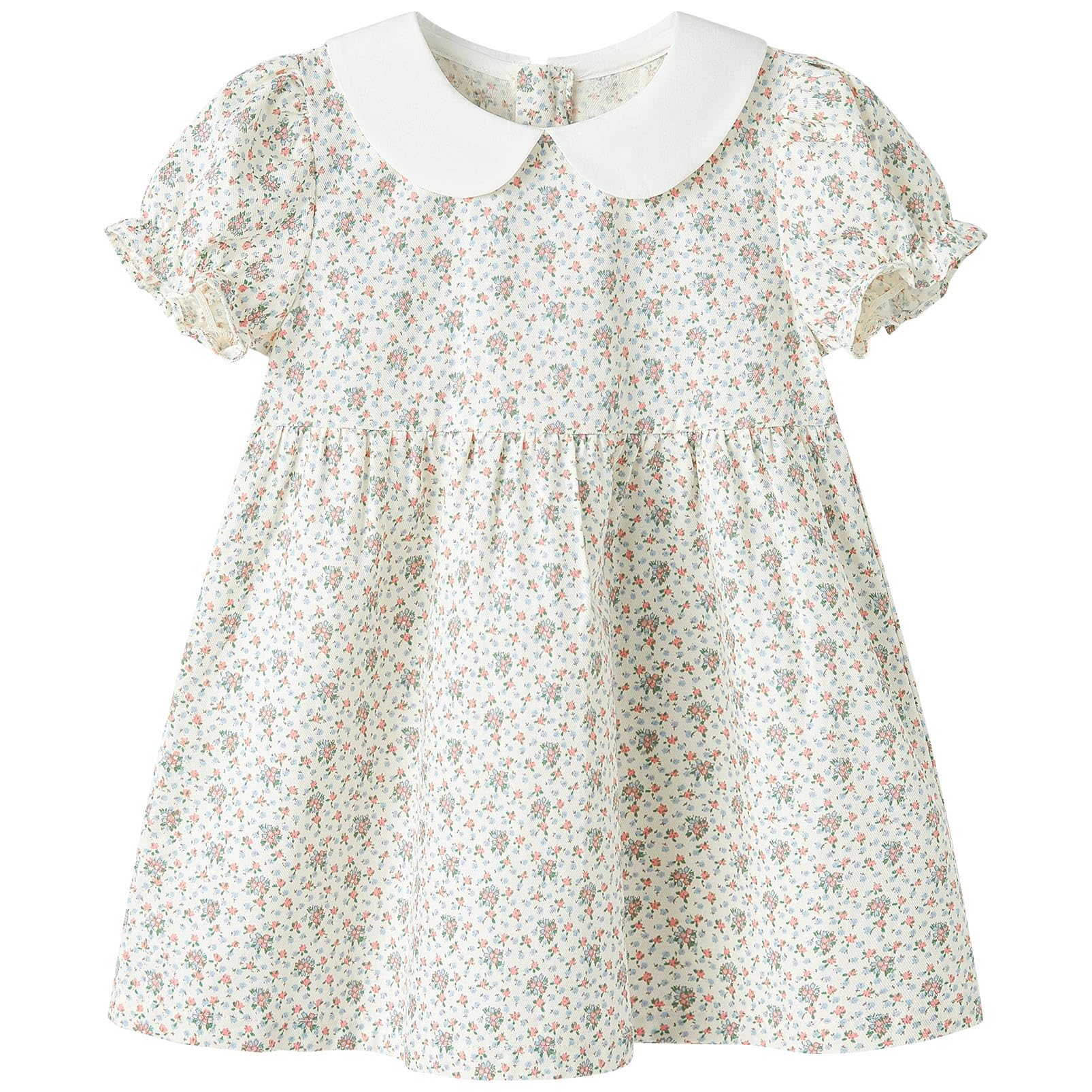 pureborn Baby Toddler Girl Woven Dress Short Sleeve Cotton Playwear Dresses 0-5T
