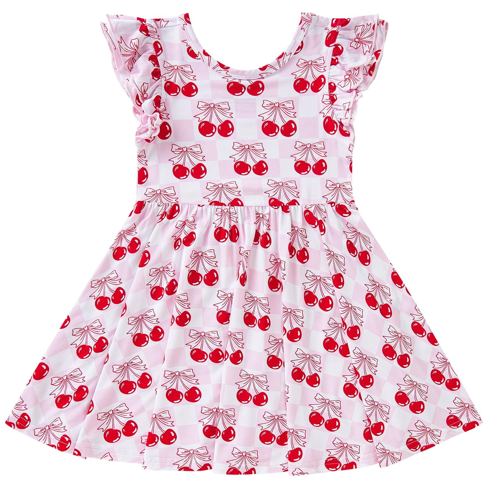 pureborn Baby Toddler Girl Viscose from Bamboo Dress Ruffled Sleeve 2-5T