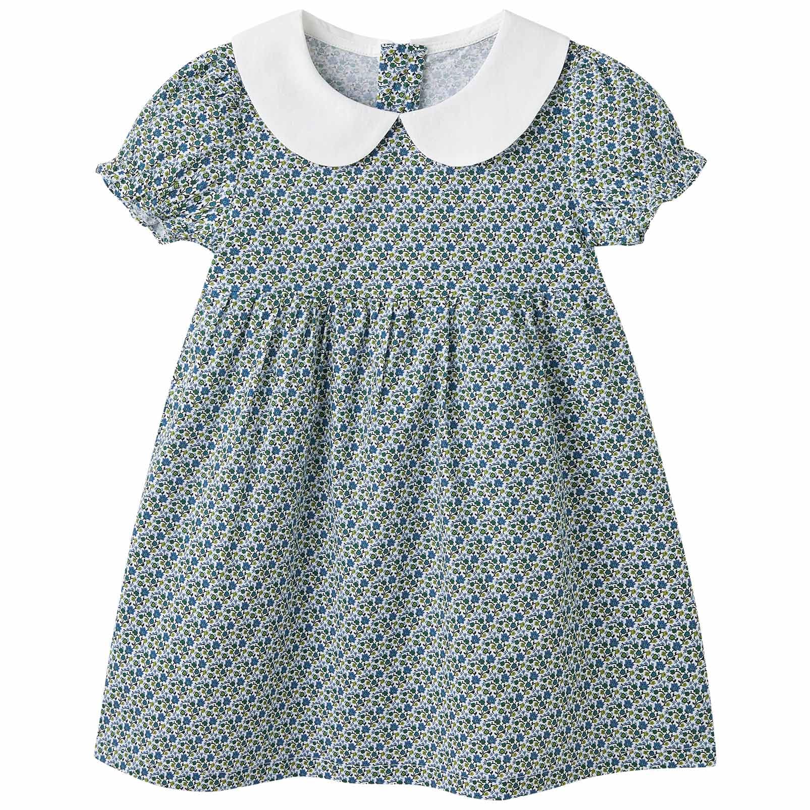 pureborn Baby Toddler Girl Woven Dress Short Sleeve Cotton Playwear Dresses 0-5T