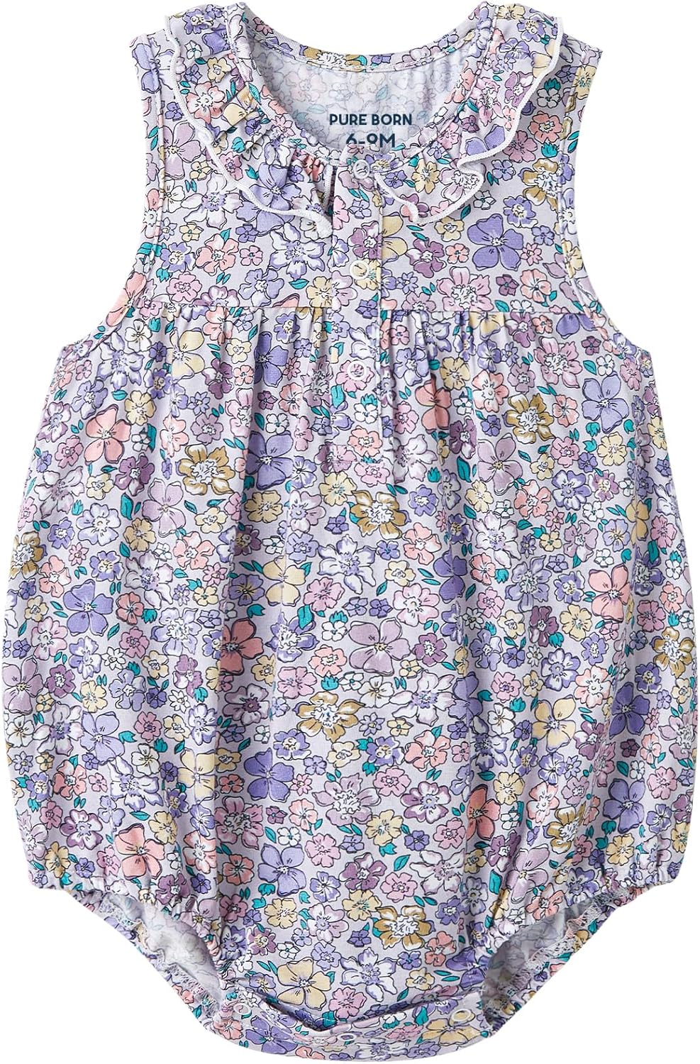 pureborn Baby Girls Boys Bodysuit Super Soft Cotton Romper 0-24 Months