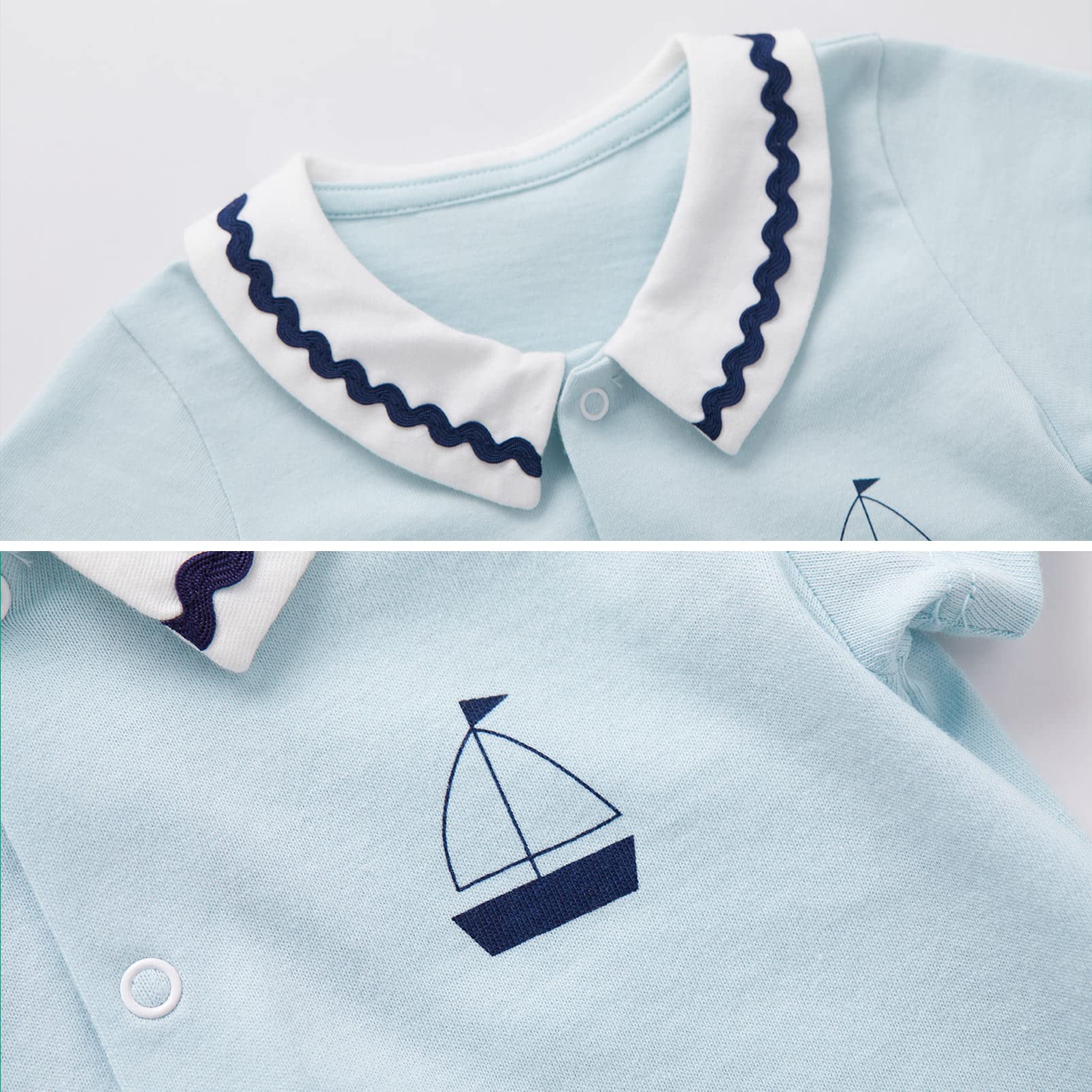 pureborn Baby Boys Girls Nautical Romper One-Piece Beach Outfit Summer Clothes 0-24 Months