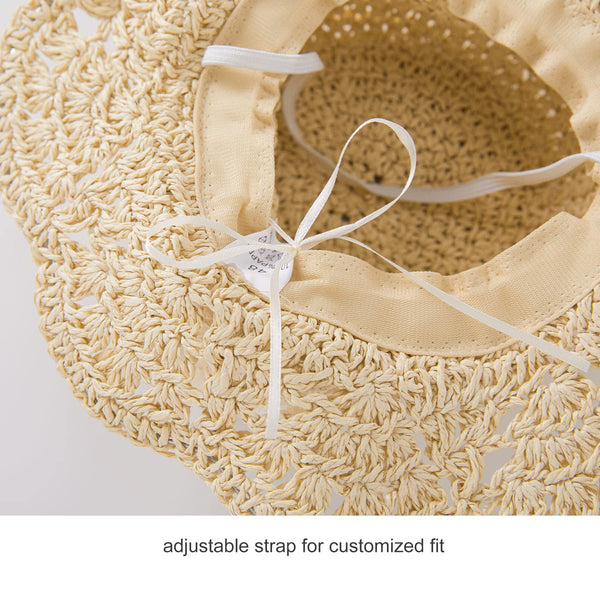 pureborn Baby Toddler Girls Straw Sun Hat Summer Beach Hat