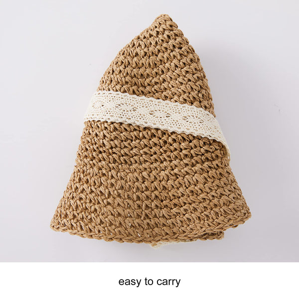pureborn Baby Toddler Girls Straw Sun Hat Summer Beach Hat