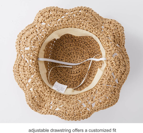 pureborn Baby Toddler Girls Straw Sun Hat Summer Beach Hat