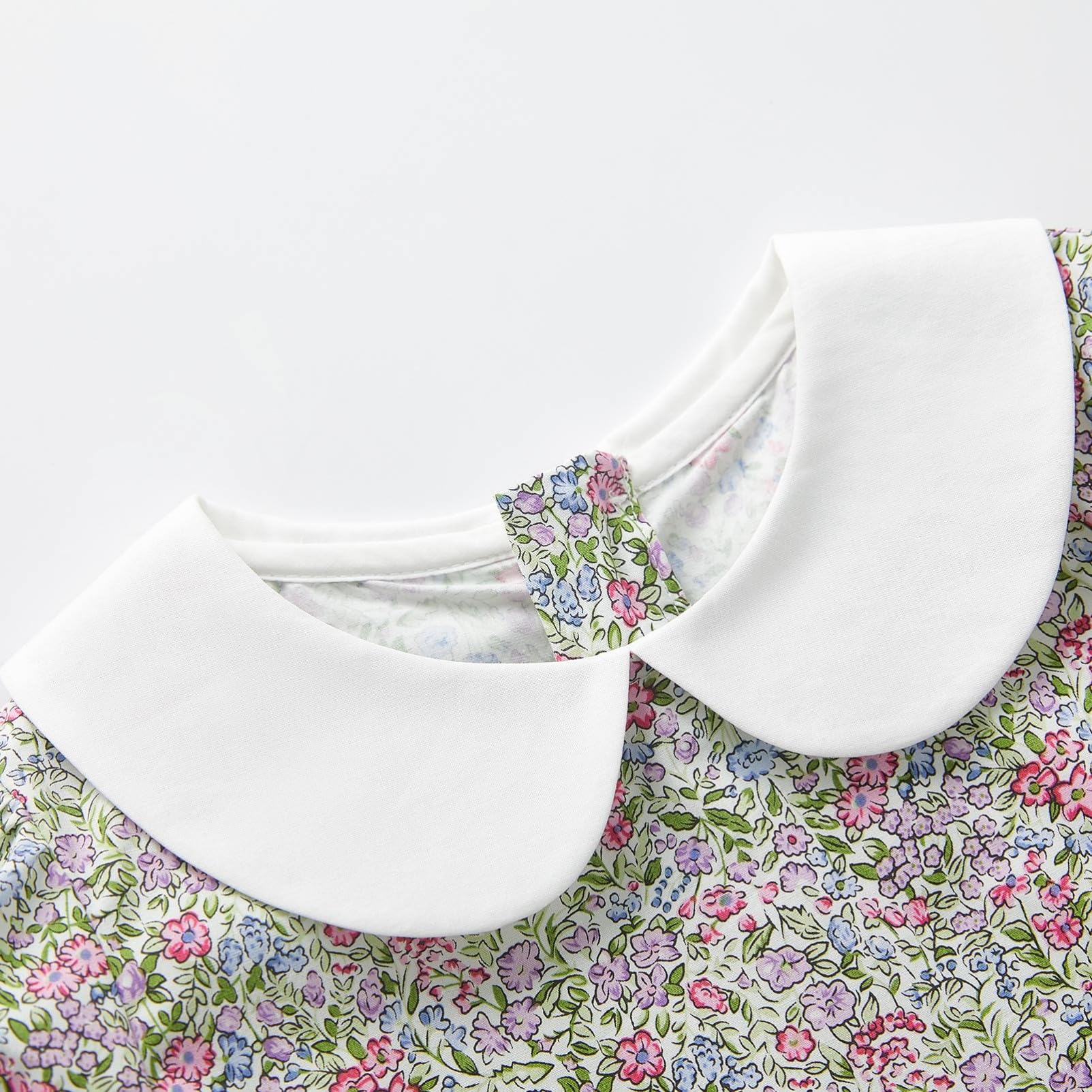 pureborn Baby Toddler Girl Woven Dress Short Sleeve Cotton Playwear Dresses 0-5T