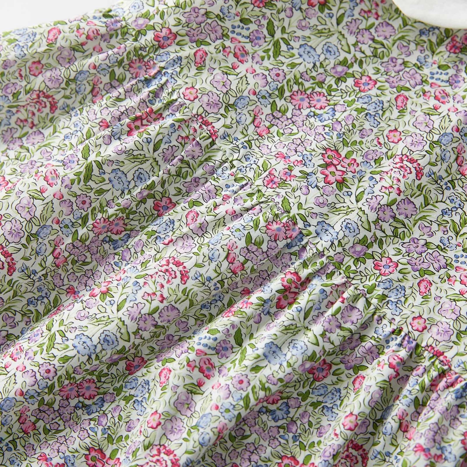 pureborn Baby Toddler Girl Woven Dress Short Sleeve Cotton Playwear Dresses 0-5T