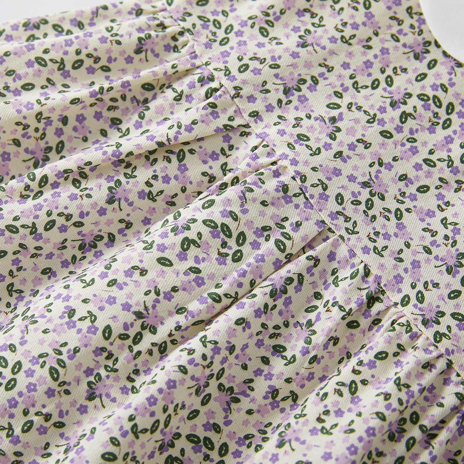 pureborn Baby Toddler Girl Woven Dress Short Sleeve Cotton Playwear Dresses 0-5T