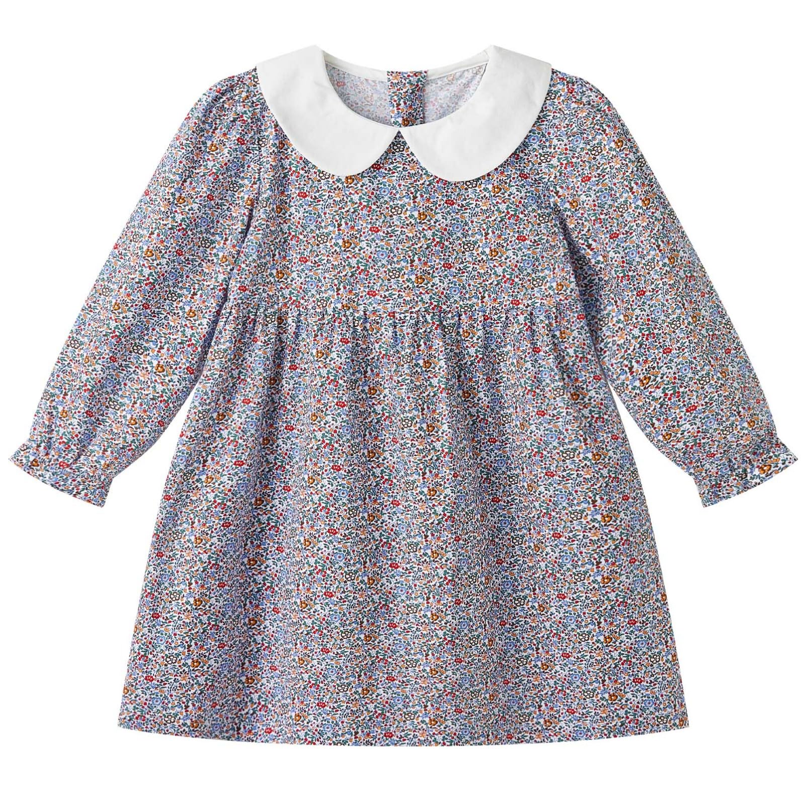 pureborn Baby Toddler Girls Woven Dress Long Sleeve Playwear Dresses 12Months-5Years