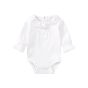 White Ruffled Collar Long Sleeve