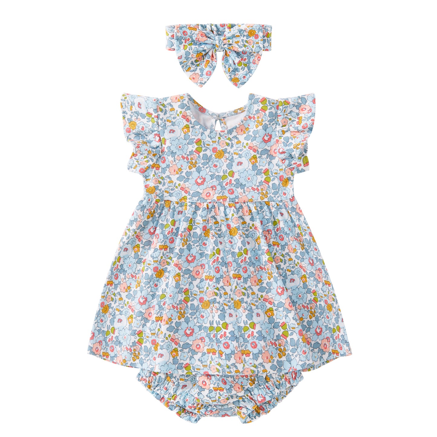 pureborn Baby Girls Dress with Bloomer Infant Girl Cotton Playwear Dress 0-24 Months