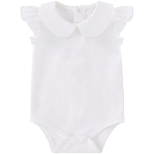 White Ruffle Short Sleeve