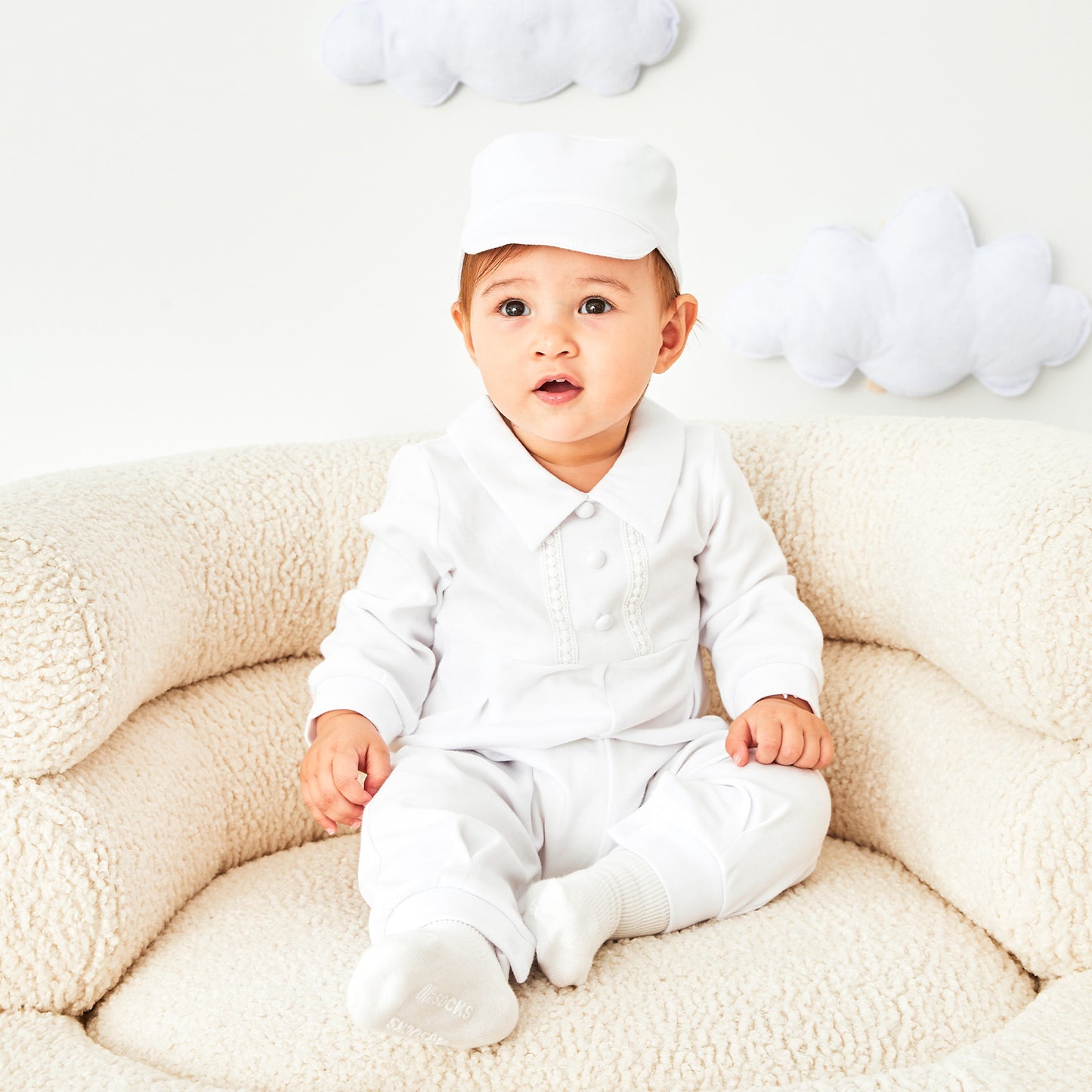 White Cross Baptism Outfit Long Sleeve