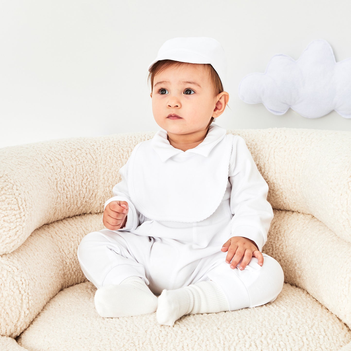 White Cross Baptism Outfit Long Sleeve