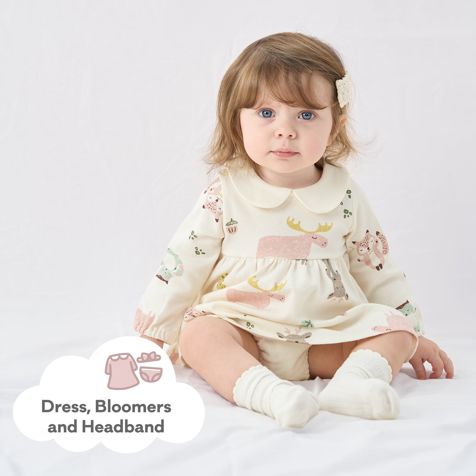 pureborn Baby Girls Dress with Bloomer Infant Girl Cotton Playwear Dress 0-24 Months