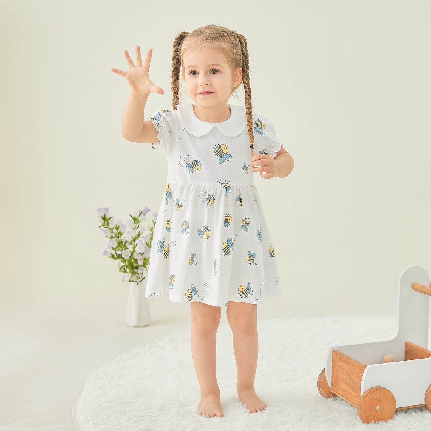pureborn Baby Girls Dress with Bloomer Infant Girl Cotton Playwear Dress 0-24 Months