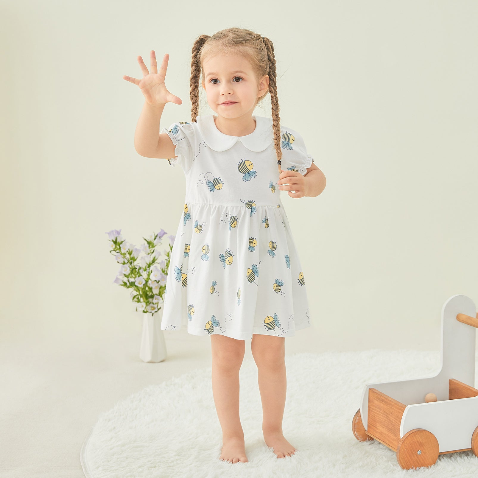 pureborn Baby Girls Dress with Bloomer Infant Girl Cotton Playwear Dress 0-24 Months