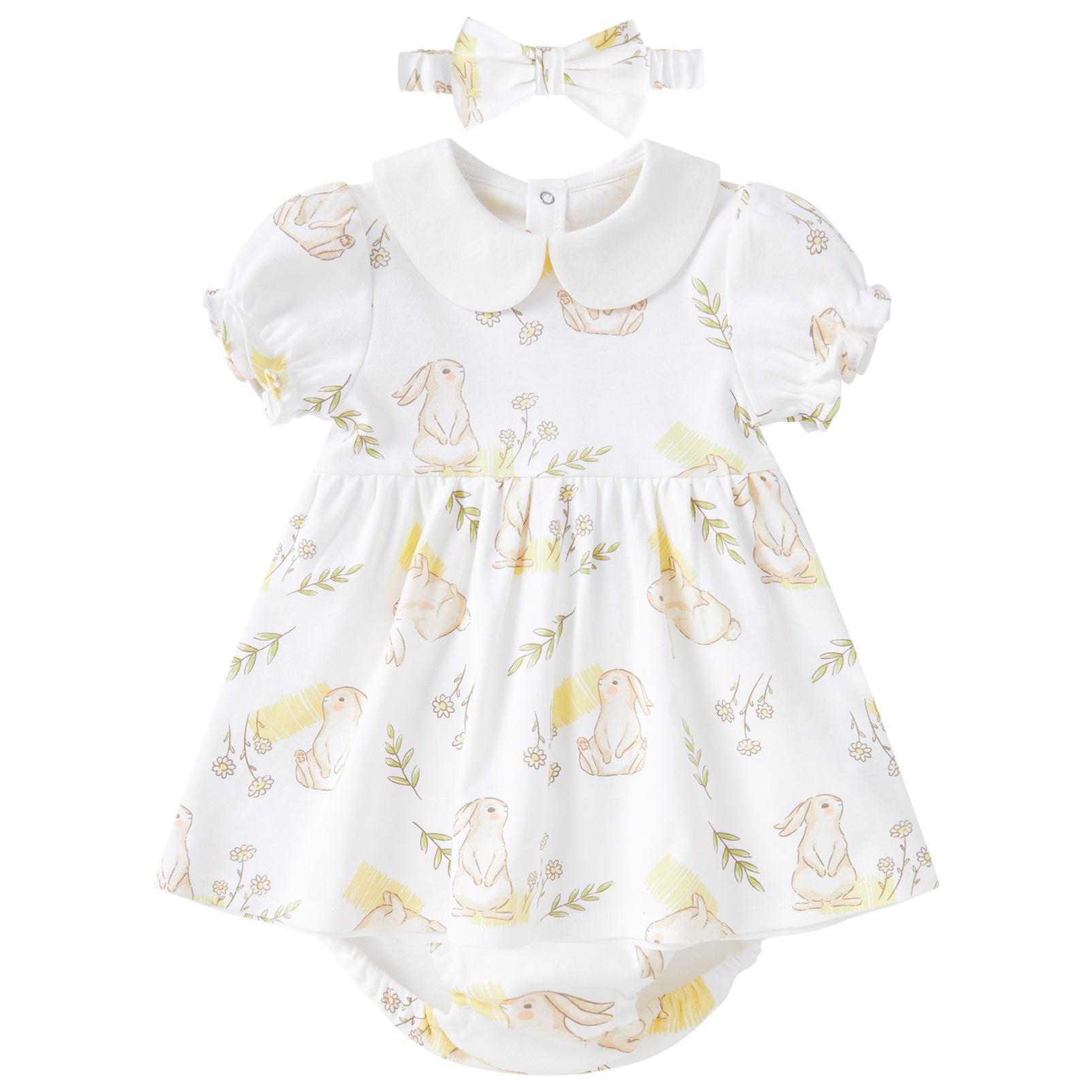 pureborn Baby Girls Dress with Bloomer Infant Girl Cotton Playwear Dress 0-24 Months